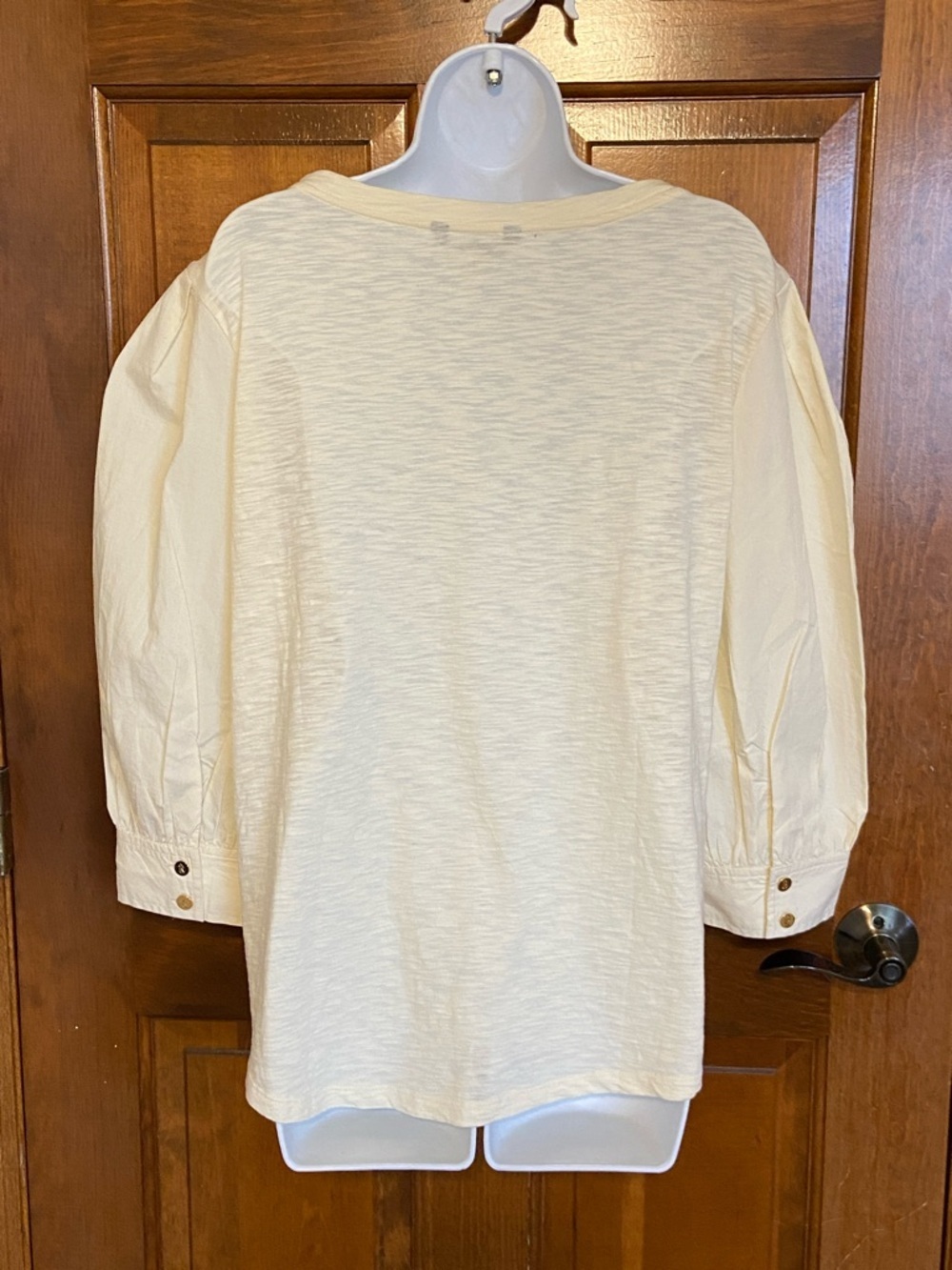 Lauren Ralph Lauren Black Tag women's cotton blend cream media puff sleeve XXL - Picture 5 of 12
